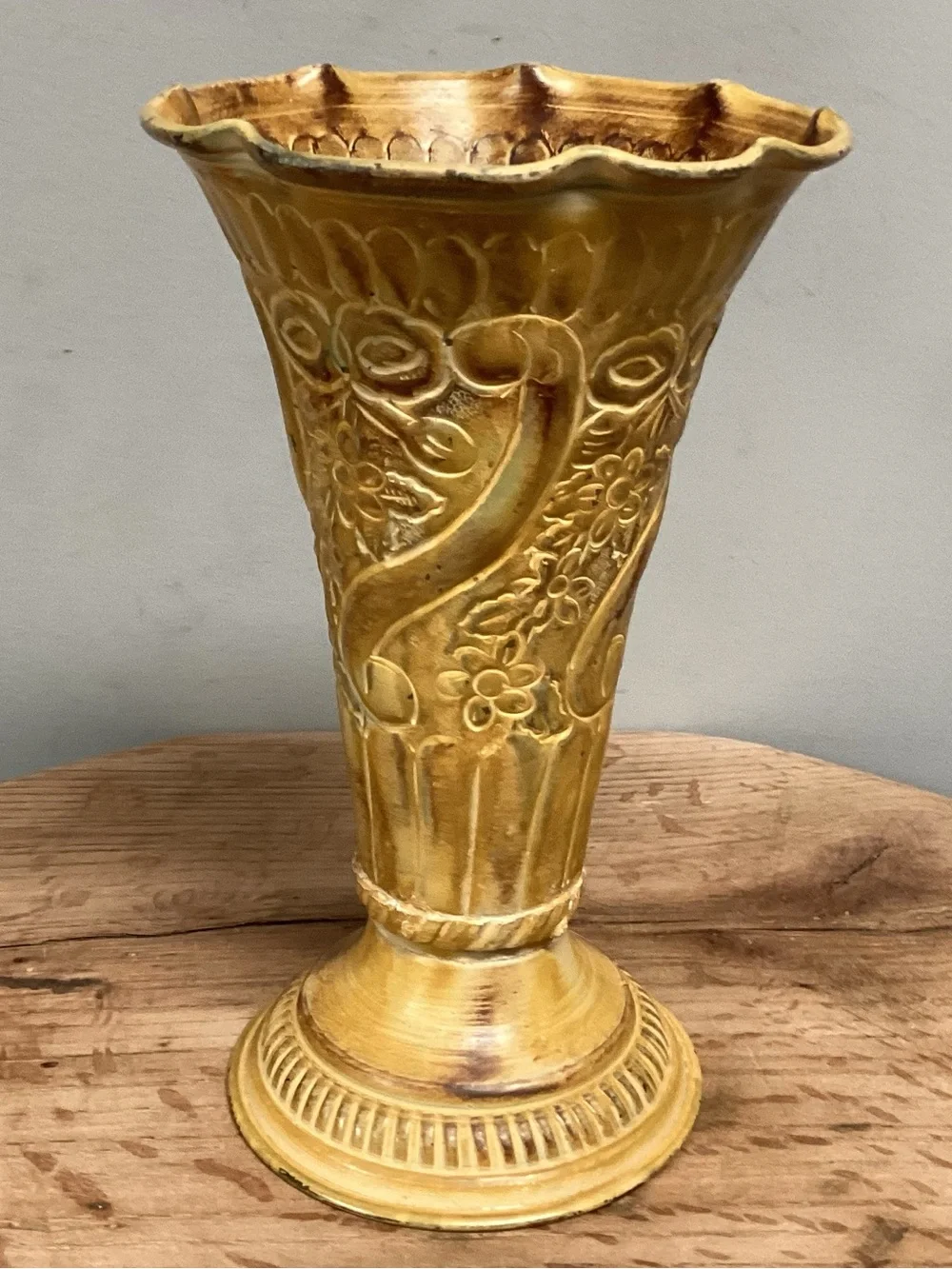 🟡 Vintage - Solid Brass Painted Vase - Candle Holder - Decor Piece - Unique